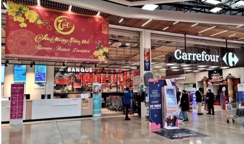 Vientam's Tet (New Year Festival) Week at a store of the Carrefour Group in France.