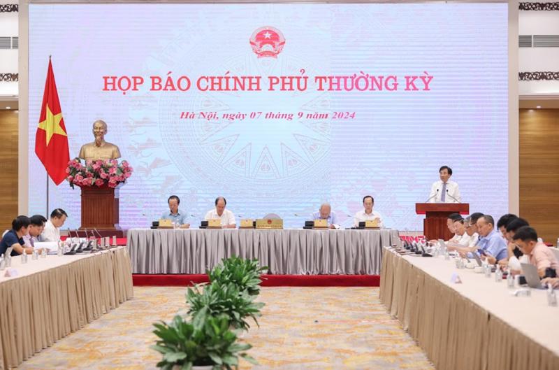 Buổi họp báo Chính phủ thường kỳ tháng 8 diễn ra chiều 7/9/2024 tại Hà Nội.