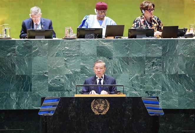 Party General Secretary and President To Lam addresses the UN Summit of the Future (Photo: VNA)