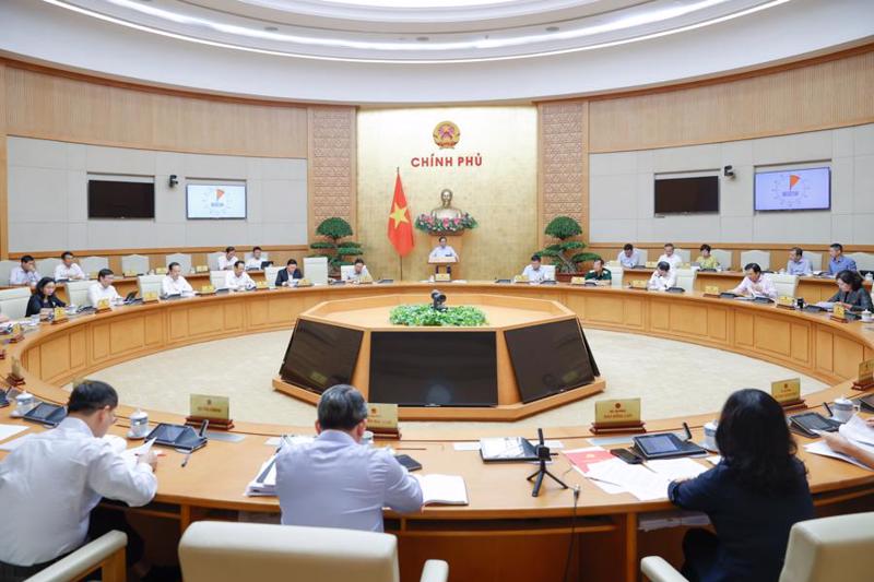 The law-building session of the Government on September 23, held under the chair of PM Pham Minh Chinh (Photo: VGP)