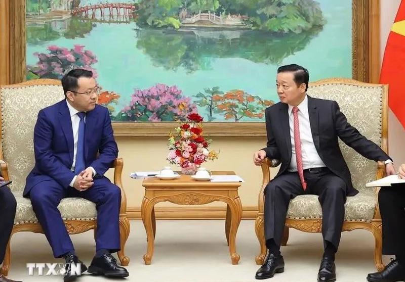 Deputy Prime Minister Tran Hong Ha meet with the CEO of Geely Auto Group Gan Jiayue on September 23. (Photo: VNA)