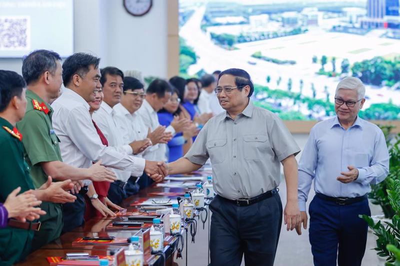 PM Pham Minh Chinh at the working session with provincial authorities on September 26. Photo: VGP