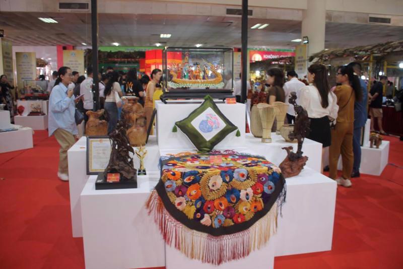 A display area within the Hanoi Craft Village Festival 2024.