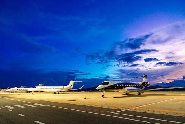 Loạt máy bay Gulfstream tại sân bay quốc tế Đà Nẵng.