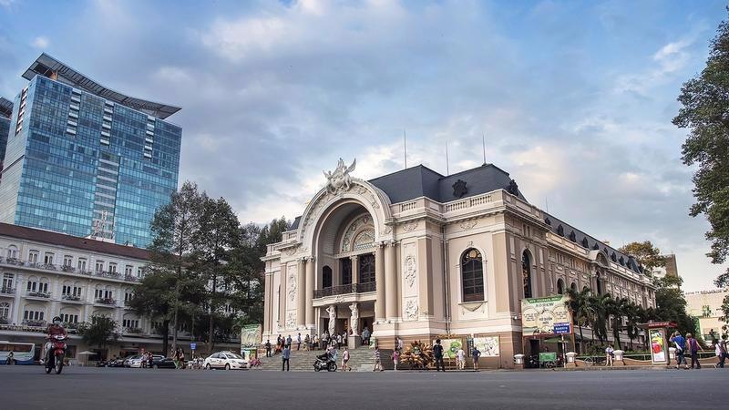 A view of the Municipal Theatre of HCM City.