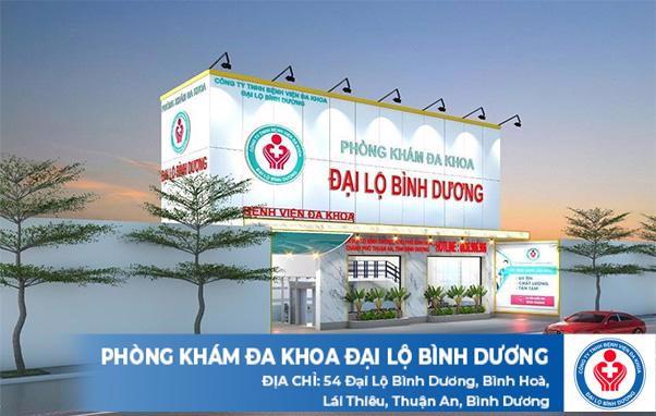 Phòng khám đa khoa Đại Lộ Bình Dương tại địa chỉ 54 Đại lộ Bình Dương, Lái Thiêu, Thuận An, Bình Dương.