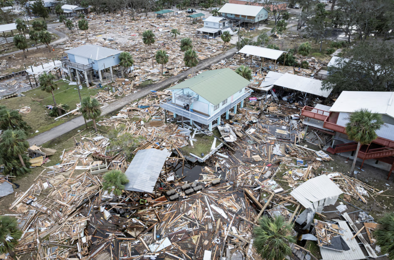 Một khu vực của bang Florida, Mỹ tan hoang sau khi bão Helene đi qua hồi cuối tháng 9 - Ảnh: Reuters.