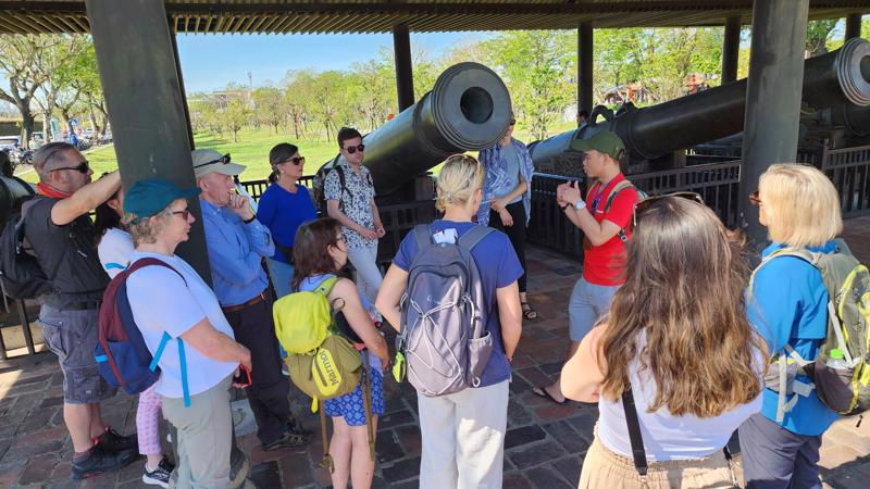 Foreign tourists visit Thua Thien-Hue province.