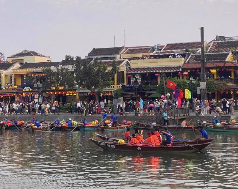 The Hoai River runs through Hoi An ancient town and is a major tourist attraction.