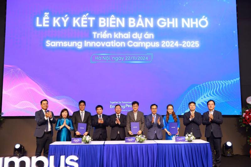 Lễ ký kết biên bản ghi nhớ MOU giữa các đơn vị triển khai dự án Samsung Innovation Campus 2024 – 2025