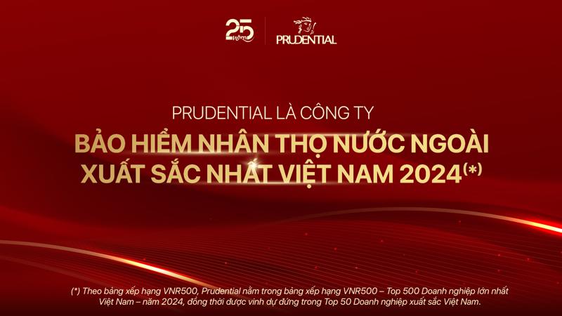 Prudential vinh dự lọt Top 50 Doanh Nghiệp Xuất Sắc Nhất Việt Nam 2024.