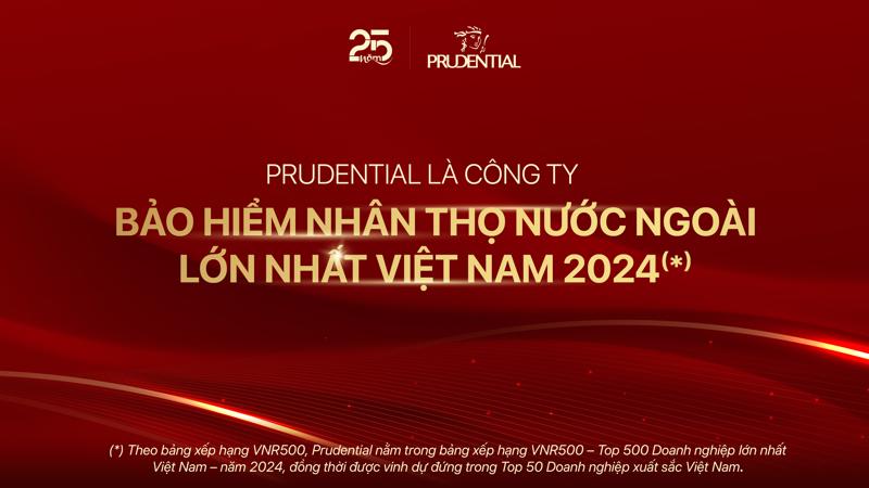 Prudential là công ty bảo hiểm nhân thọ nước ngoài lớn nhất Việt Nam 2024.