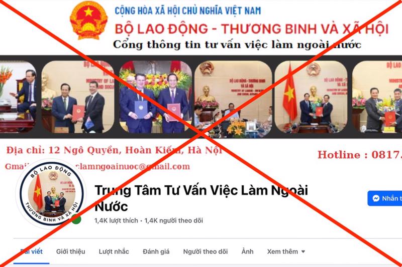 Hình ảnh mạo danh để lừa đảo được đối tượng sử dụng. Nguồn: Trung tâm Lao động ngoài nước.