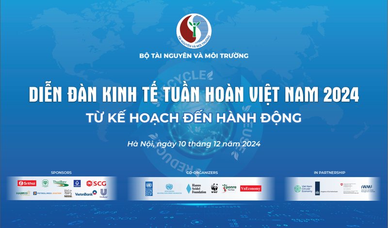 Diễn đàn Kinh tế tuần hoàn lần thứ 3 (năm 2024) sẽ diễn ra vào ngày 10/12/2024.