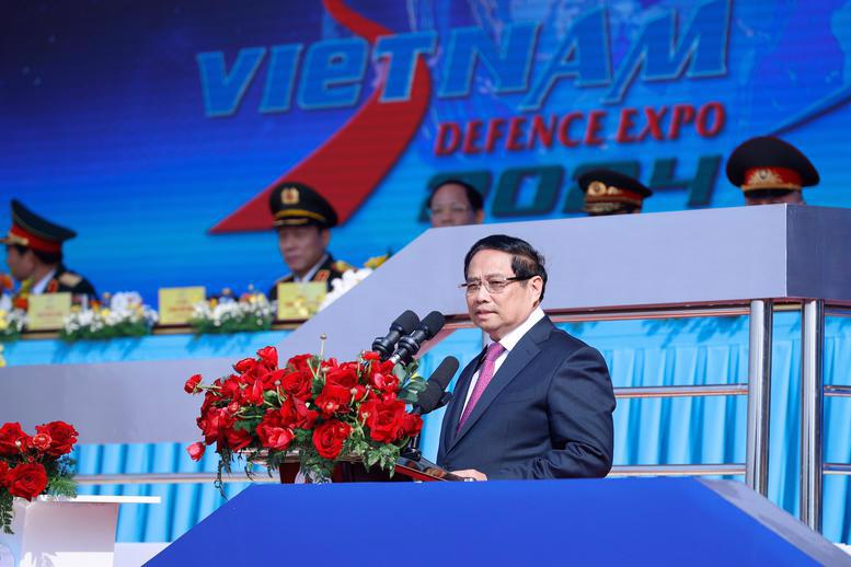 Prime Minister Pham Minh Chinh addressing the opening ceremony. 