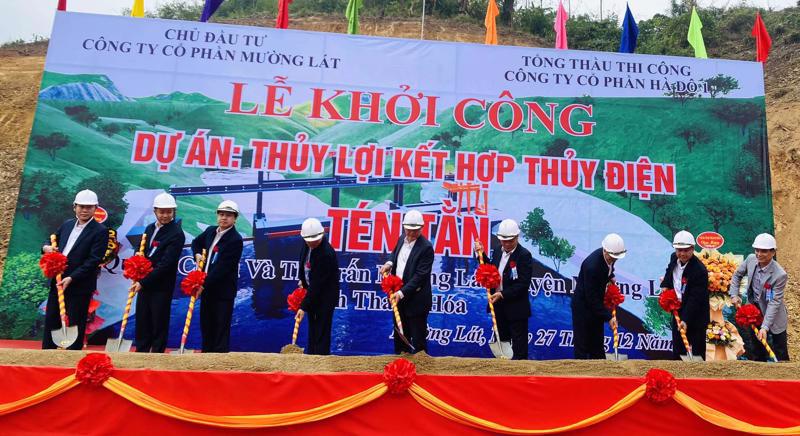 The groundbreaking ceremony for the Ten Tan irrigation and hydropower project.