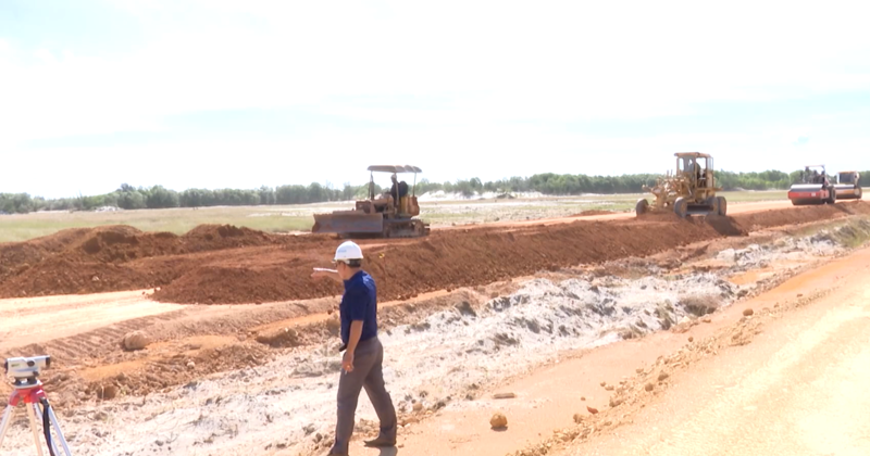 Construction site of the coastal road project.