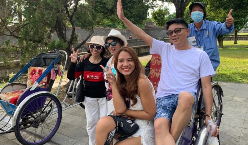 Visitors to Hue City.