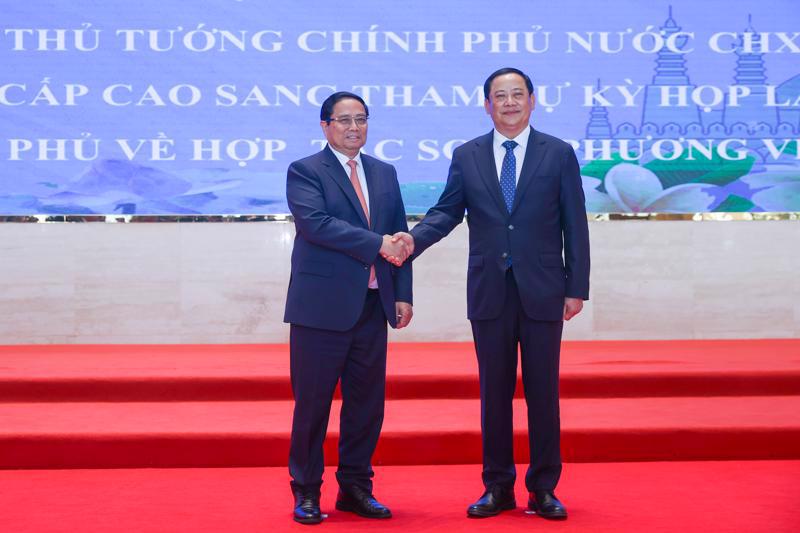 Prime Minister Pham Minh Chinh and Lao Prime Minister Sonexay Siphandone co-chaired the 47th meeting of the Vietnam-Laos Intergovernmental Committee for Bilateral Cooperation. (Photo: VGP)