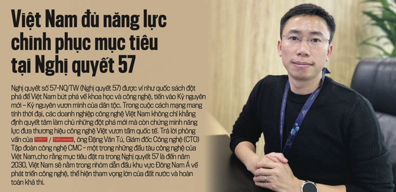 Đại diện Tập đoàn công nghệ CMC chia sẻ định hướng phát triển của Tập đoàn trước những mục tiêu về đột phá khoa học công nghệ của Viêt Nam trong Nghị quyết 57. 