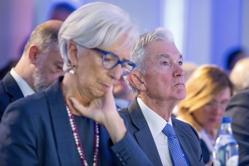 Chủ tịch ECB Christine Lagarde và Chủ tịch Fed Jerome Powell - Ảnh: Bloomberg.