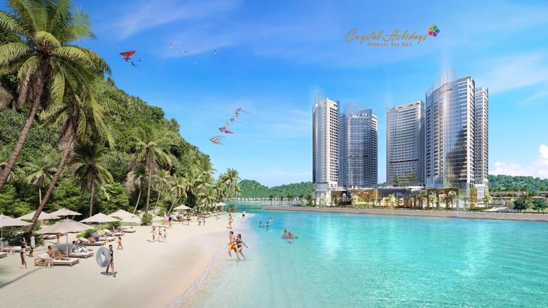 Tổ hợp nghỉ dưỡng 5 sao Crystal Holidays Harbour Vân Đồn sở hữu hai mặt Vịnh Bái Tử Long, được ví như “Thế giới trong lòng di sản”.