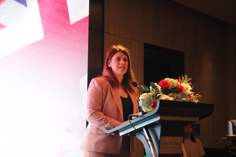 Ms. Alexsandra Smith, British Consul General in Ho Chi Minh City, speaks at the seminar.