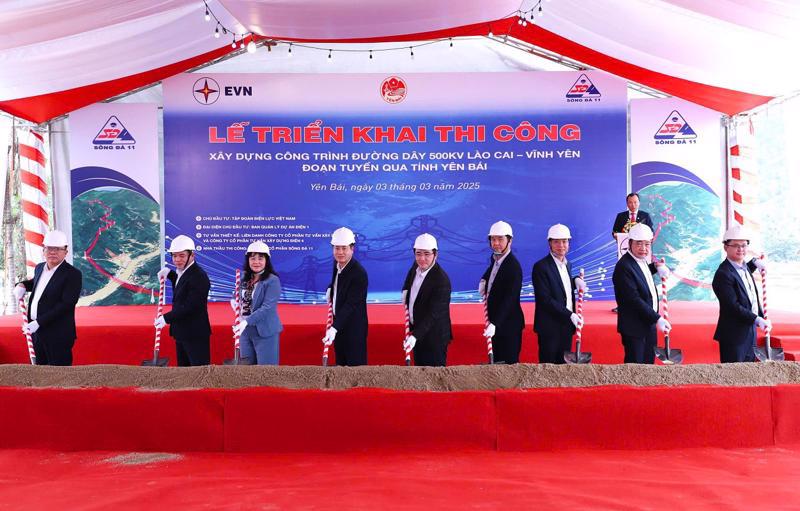 The ground-breakking ceremony of nhà cái bet88 power line section through Yen Bai Province.