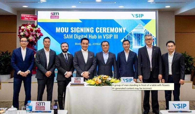 VSIP Binh Duong and Saigon Asset Management ink deal to launch the data center. (Photo VSIP)