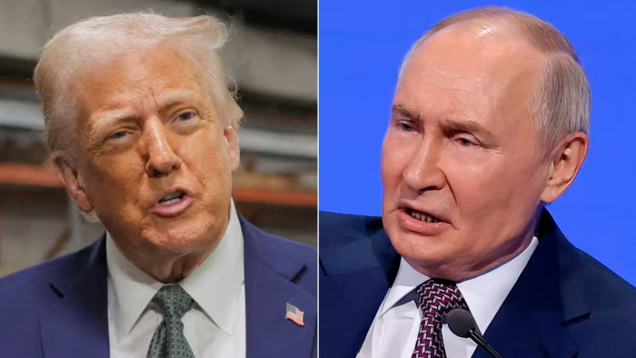 Tổng thống Mỹ Donald Trump (trái) và Tổng thống 1xbet japan Vladimir Putin - Ảnh: FT