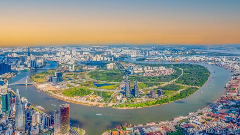 Khu đô thị mới Thủ Thiêm nhìn từ trên cao - Ảnh minh họa.
