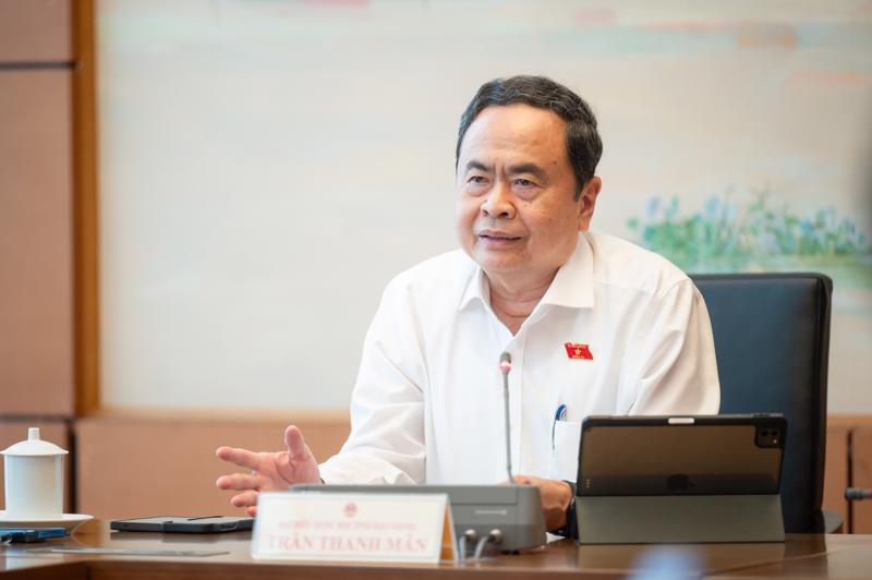 Chủ tịch Quốc hội Trần Thanh Mẫn bóng đá bet88 ý kiến tại phiên thảo luận ở tổ.(Ảnh: Media Quốc hội).