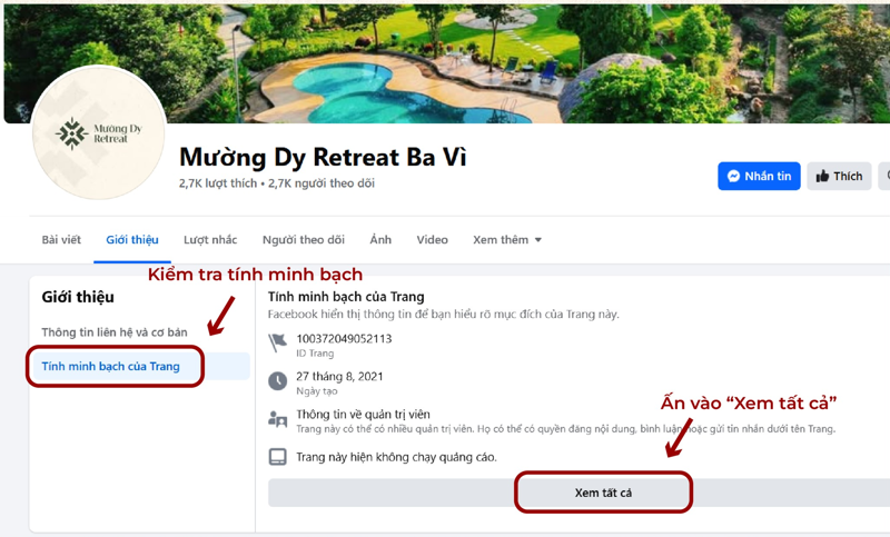 Mới đây, một khu nghỉ dưỡng đã phải cảnh báo việc khách hàng bị lừa do Fanpage giả mạo.