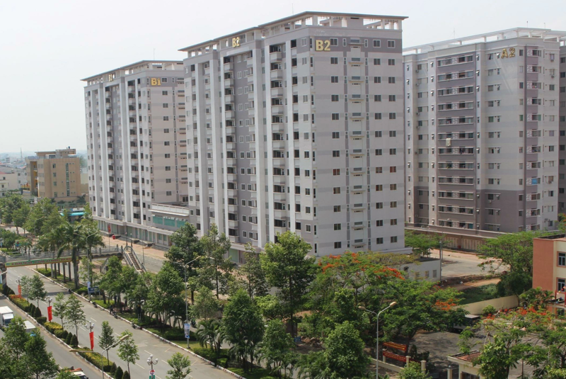 Khu chung cư nhà ở xã hội tại phường Quang Vinh TP Biên Hòa.