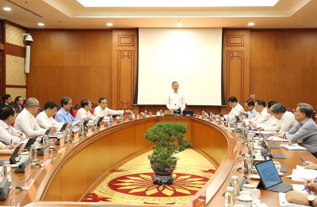 General Secretary To Lam presides over the meeting of the standing board of the Central Steering Committee for the Development of Science, Technology, Innovation, and Digital Transformation in Hanoi on May 29. (Source: VGP)