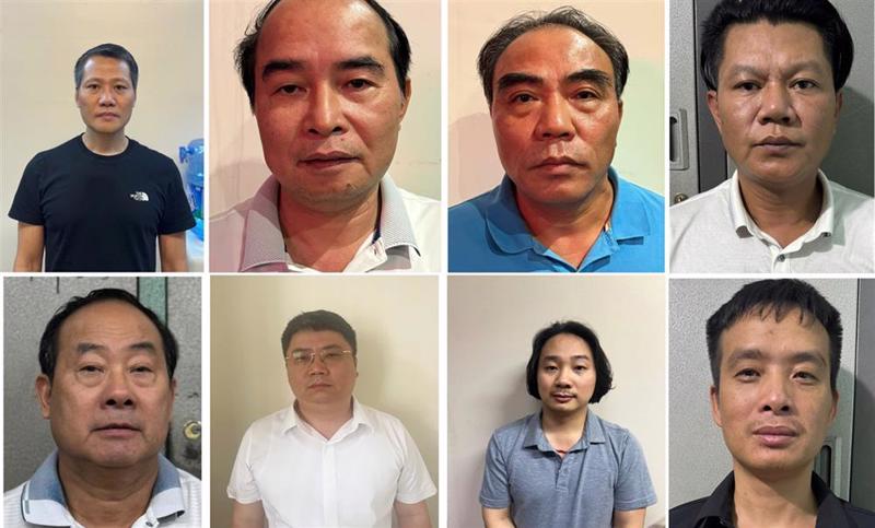 8 bị can gồm: Bùi Thanh Bình, Nguyễn Văn Bình, Ngô Tiến Cương, Nguyễn Duy Nghiệp, Nguyễn Xuân Tốt, Nguyễn Văn Đức, Lê Xuân Định, Nguyễn Trường Giang.   