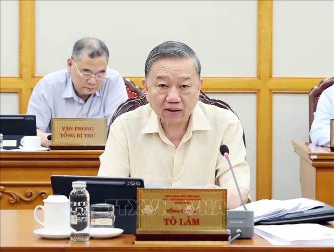Tổng Bí thư Tô Lâm phát biểu chỉ đạo hội nghị. Ảnh: TTXVN