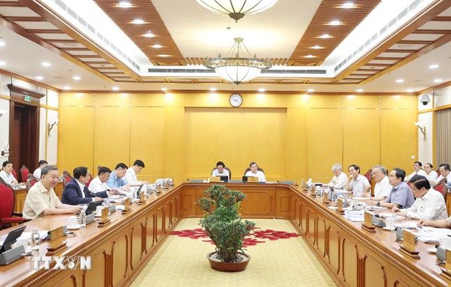 Tổng Bí thư Tô Lâm chủ trì cuộc họp Bộ Chính trị, Ban Bí thư ngày 4/7/2025.