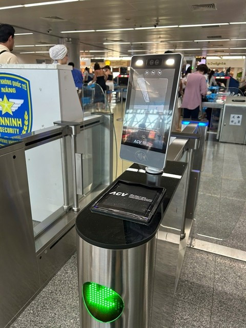 A Face ID system set up a security check-point in Da Nang International Airport (Photo courtesy of ACV Da Nang)
