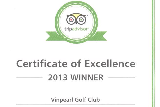 TripAdvisor trao chứng nhận xuất sắc cho sân golf Vinpearl 3