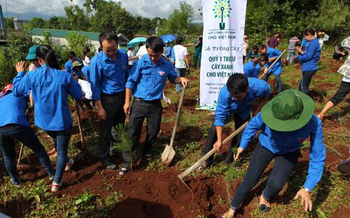 Quỹ “1 triệu cây xanh cho Việt Nam” trồng cây tại đồi Độc Lập 4