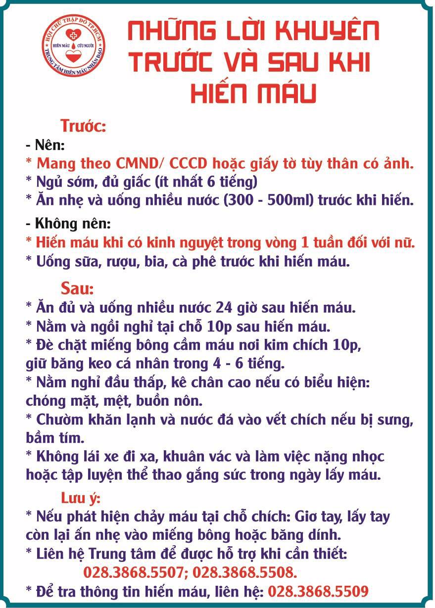 Những lưu &yacute; khi hiến m&aacute;u nh&acirc;n đạo - Trung t&acirc;m hiến m&aacute;u nh&acirc;n đạo TP.HCM