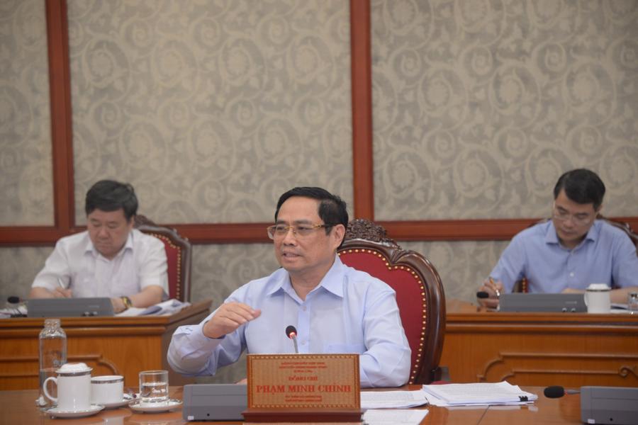 Thủ tướng Phạm Minh Ch&iacute;nh tại phi&ecirc;n họp - Ảnh: VGP