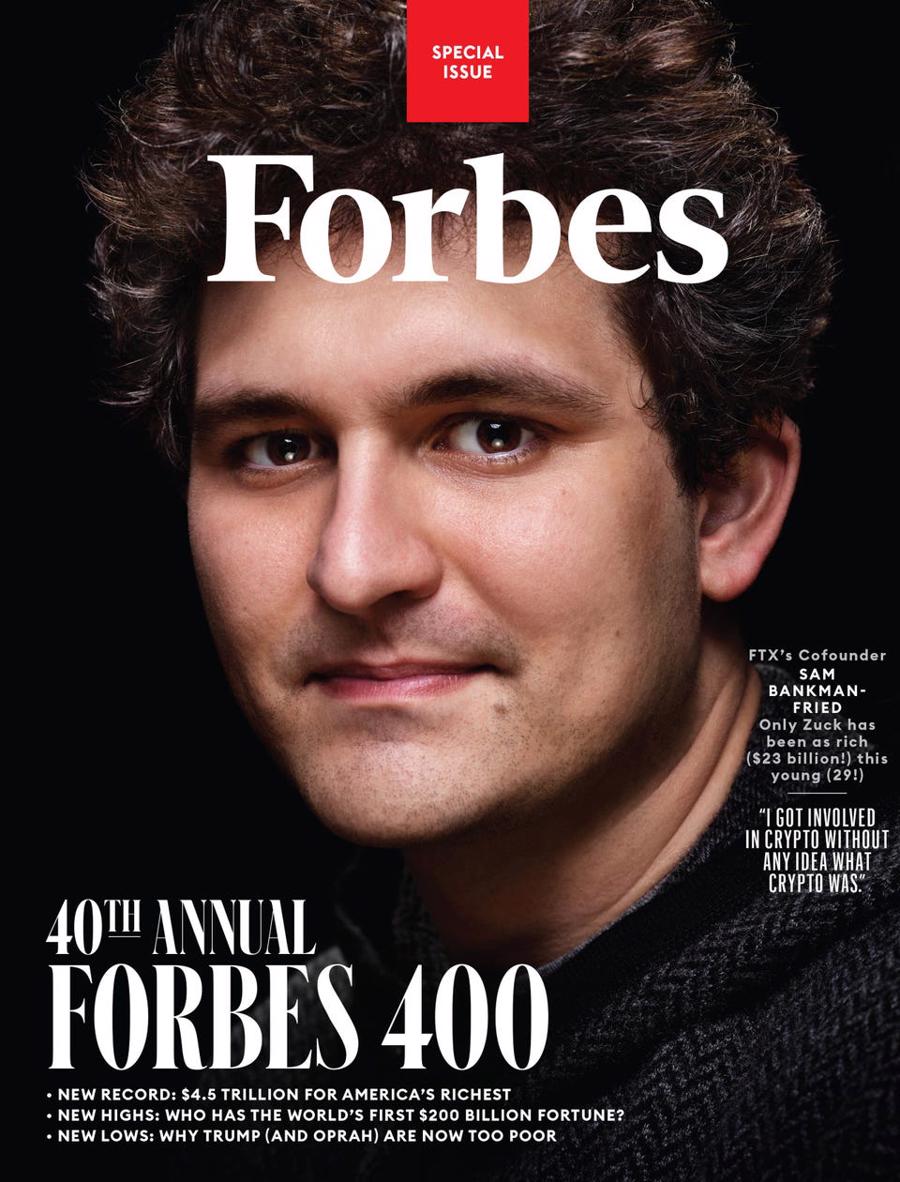Trang b&igrave;a Forbes khi c&ocirc;ng bố Forbes 400 năm 2021 - Ảnh: Forbes
