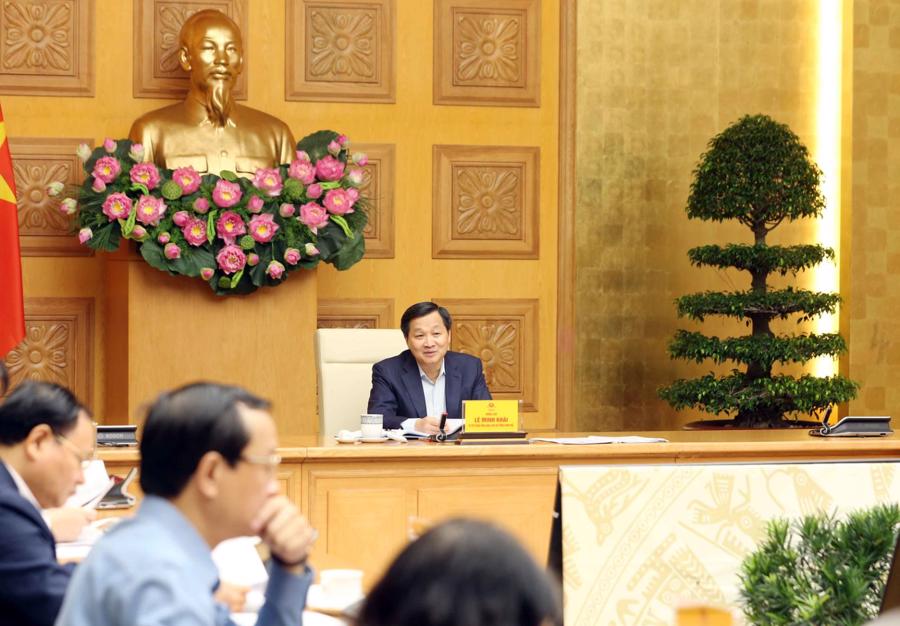 Ph&oacute; Thủ tướng L&ecirc; Minh Kh&aacute;i ph&aacute;t biểu tại cuộc họp - Ảnh: VGP