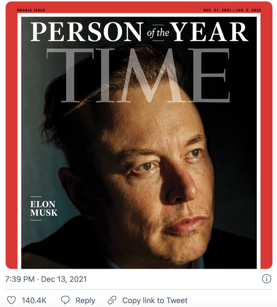 Elon Musk được tạp chí Time chọn là “Nhân vật của năm” - Ảnh 1