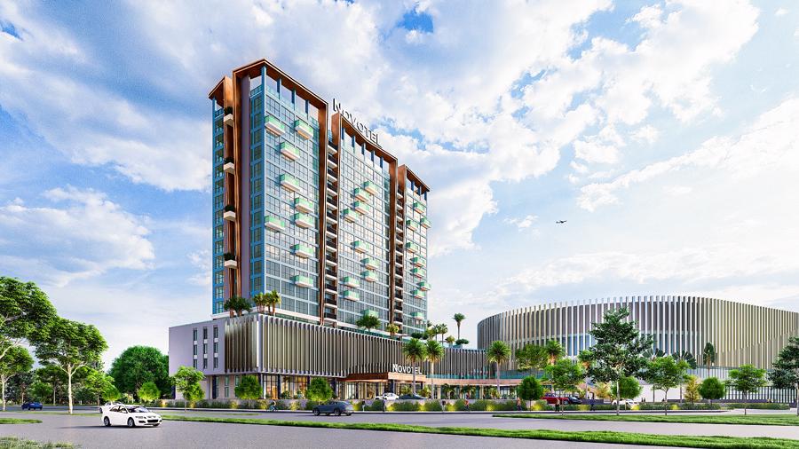 Kh&aacute;ch sạn Novotel ti&ecirc;u chuẩn 4 sao thuộc cụm tổ hợp Trung t&acirc;m phức hợp giải tr&iacute; đa năng trong nh&agrave; Aqua Arena &amp; Hotel tại Aqua City.