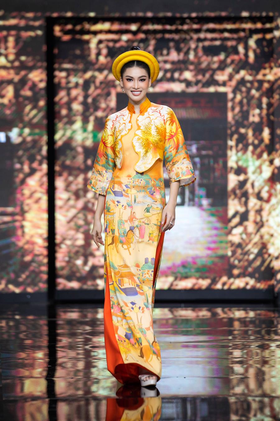 Dàn Hoa, Á hậu hội tụ với BST áo dài tái hiện dòng tranh bị lãng quên - Ảnh 4