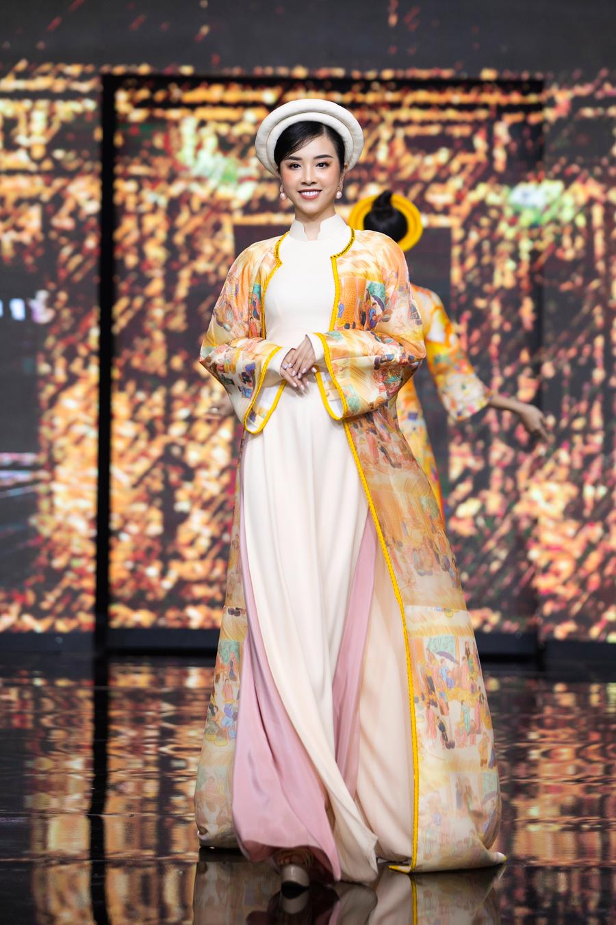 Dàn Hoa, Á hậu hội tụ với BST áo dài tái hiện dòng tranh bị lãng quên - Ảnh 6