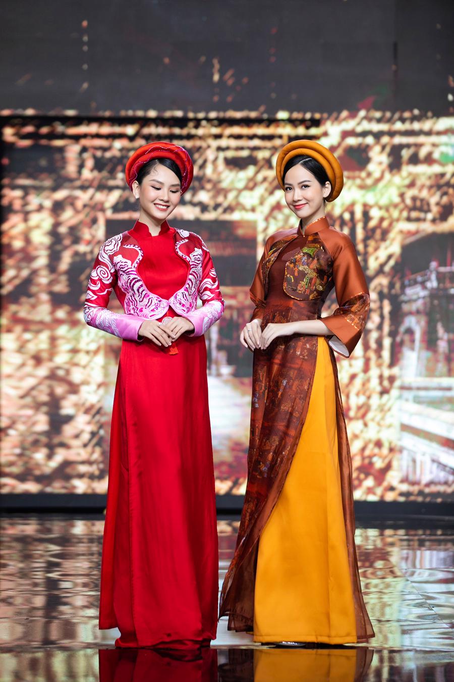 Dàn Hoa, Á hậu hội tụ với BST áo dài tái hiện dòng tranh bị lãng quên - Ảnh 8